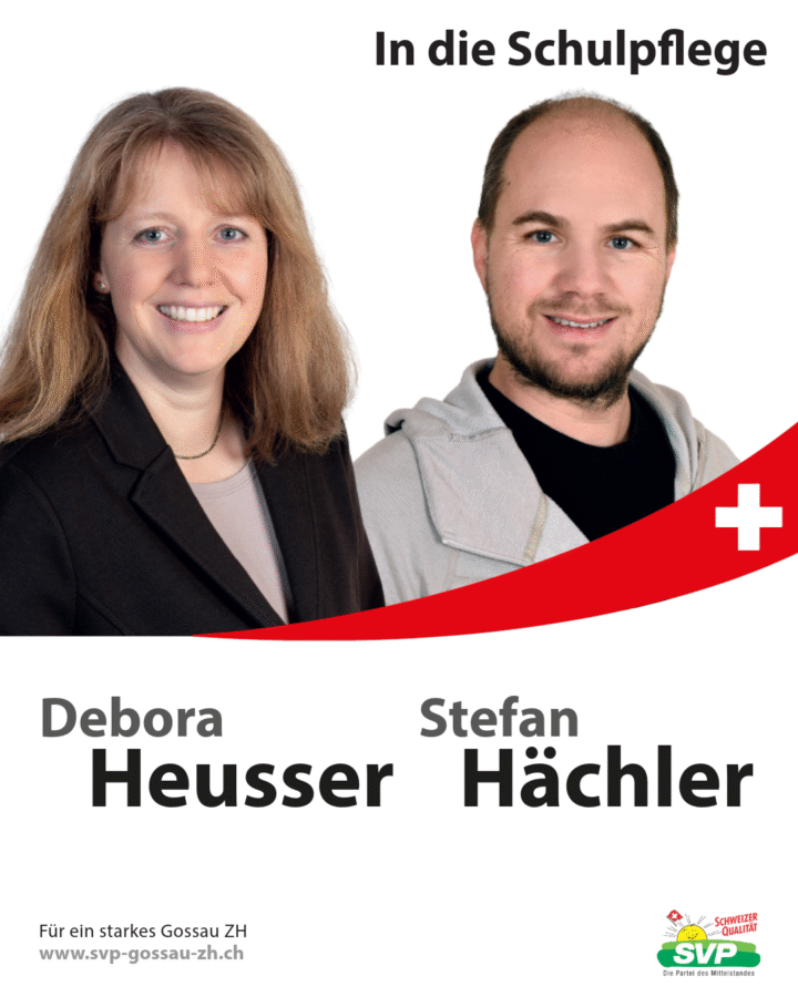 Gemeindewahlen 2026 SVP Schulpflege, Debora Heusser, Stefan Hächler
